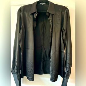 Women’s black Sofia blouse - Boston Proper - size 36 - French cuffs with button